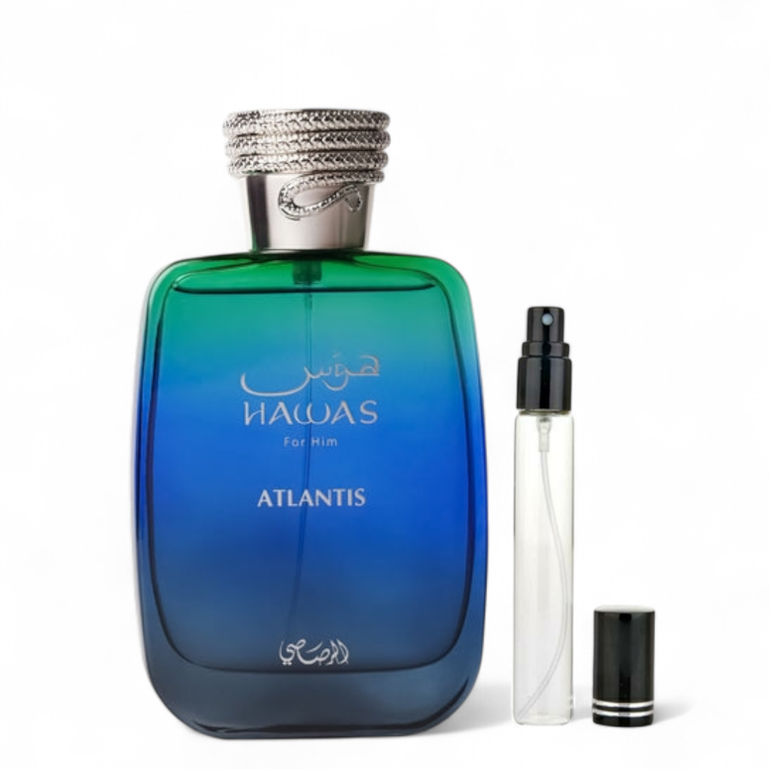 Hawas Atlantis Rasasi for women and men EDP Decants